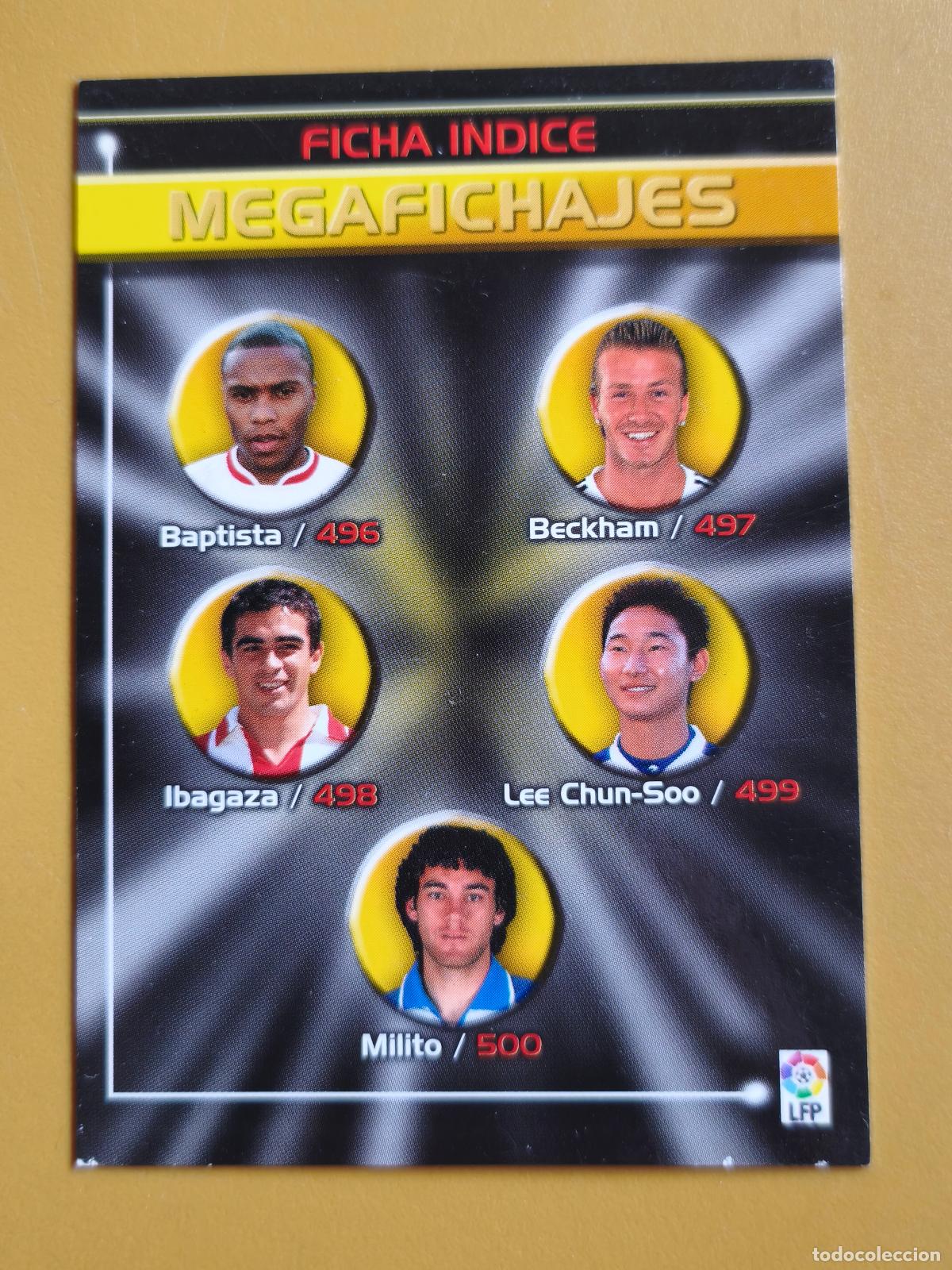 Cromos de f&uacute;tbol: megafichajes 2003 04 ficha indice