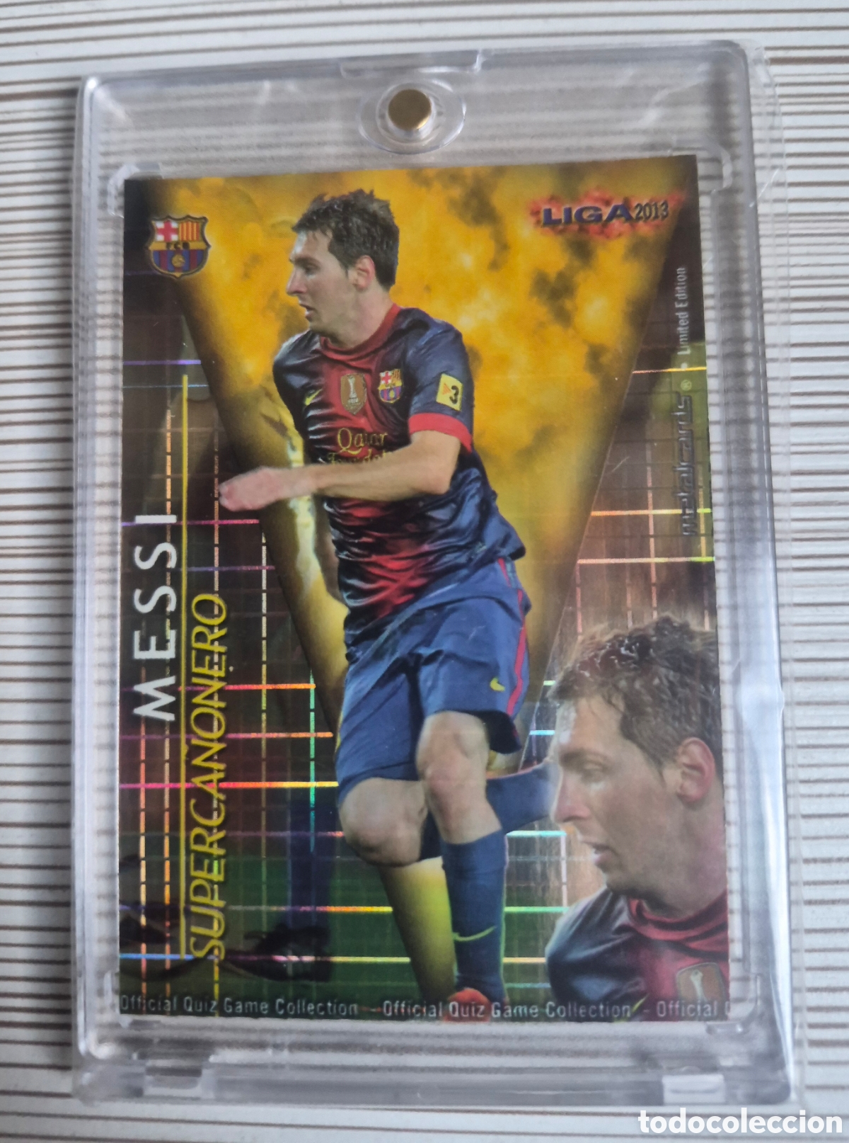 Cromos de f&uacute;tbol: MESSI SUPERCA&Ntilde;ONERO FONDO CUADROS PUNTAS CUADRADAS MUNDICROMO 2012 2013 IMPOLUTO!!