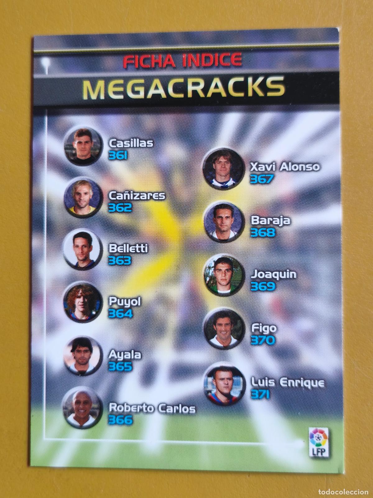 Cartes &agrave; collectionner de Football: megacracks 2003 04 ficha indice, cromo error