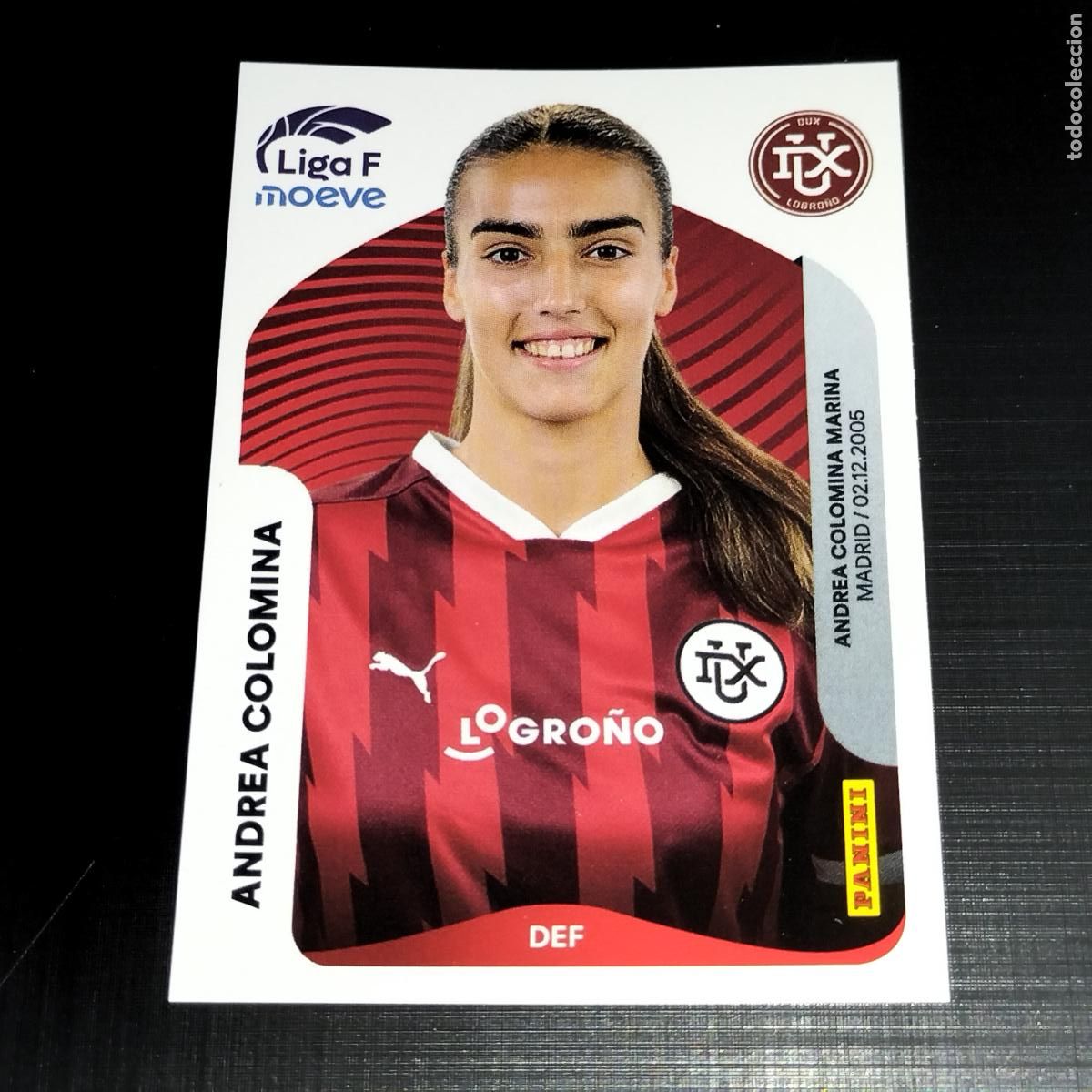 Cromos de f&uacute;tbol: 146 ANDREA COLOMINA DUX LOGRO&Ntilde;O CROMOS LIGA F MOEVE FEMENINA PANINI 2025 2026 25 26
