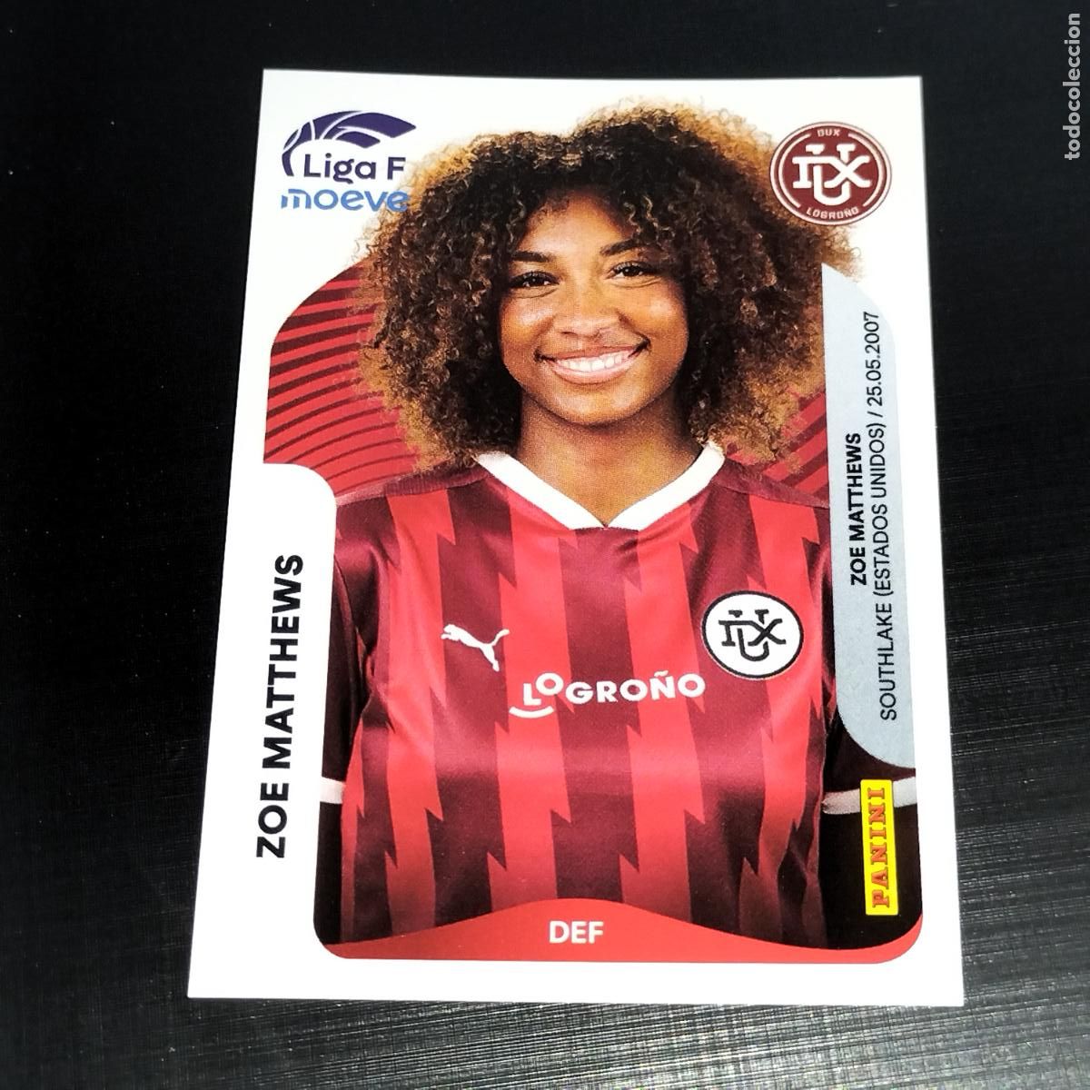 Cromos de f&uacute;tbol: 150 ZOE MATTHEWS DUX LOGRO&Ntilde;O CROMOS LIGA F MOEVE FEMENINA PANINI 2025 2026 25 26