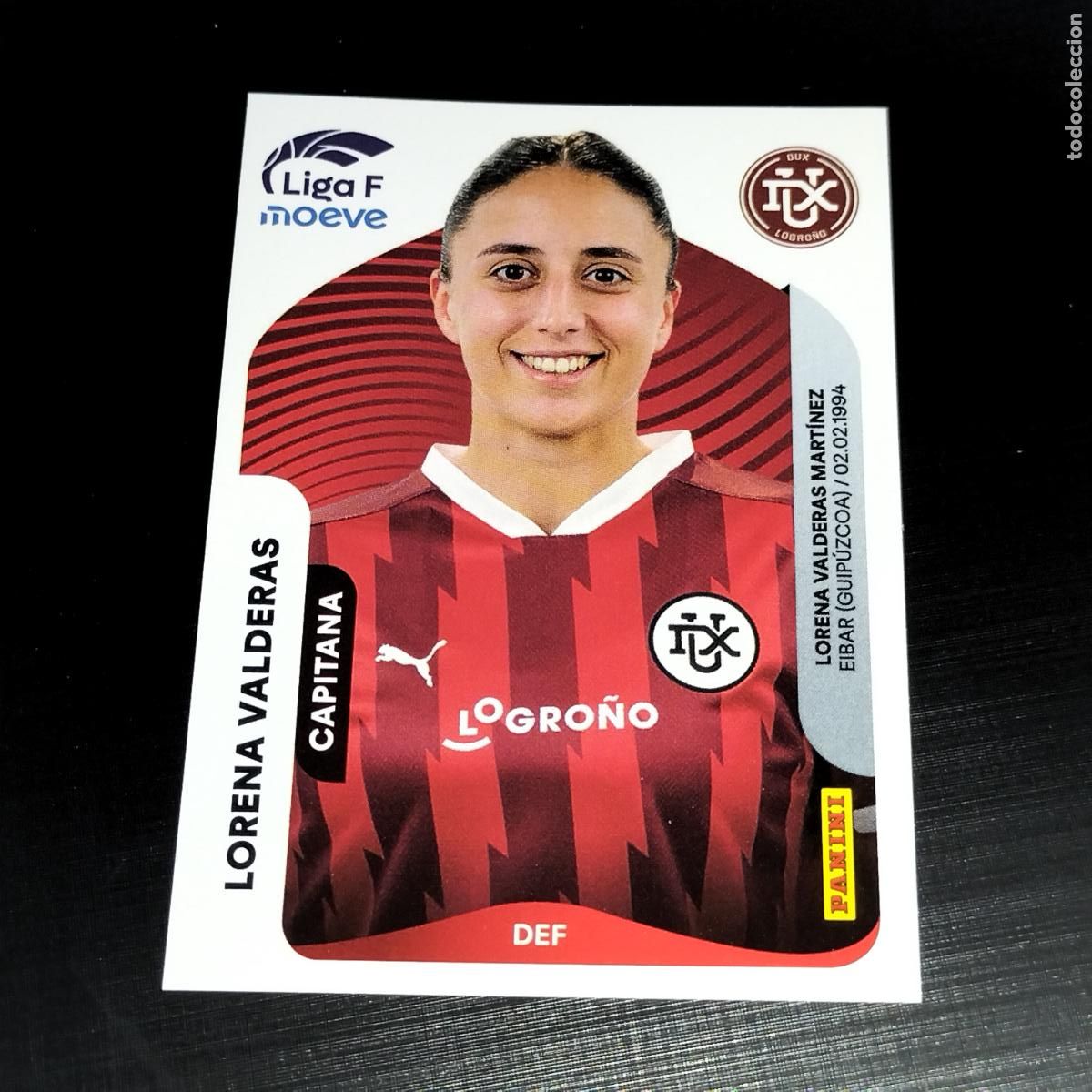 Cromos de f&uacute;tbol: 151 LORENA VALDERAS DUX LOGRO&Ntilde;O CROMOS LIGA F MOEVE FEMENINA PANINI 2025 2026 25 26