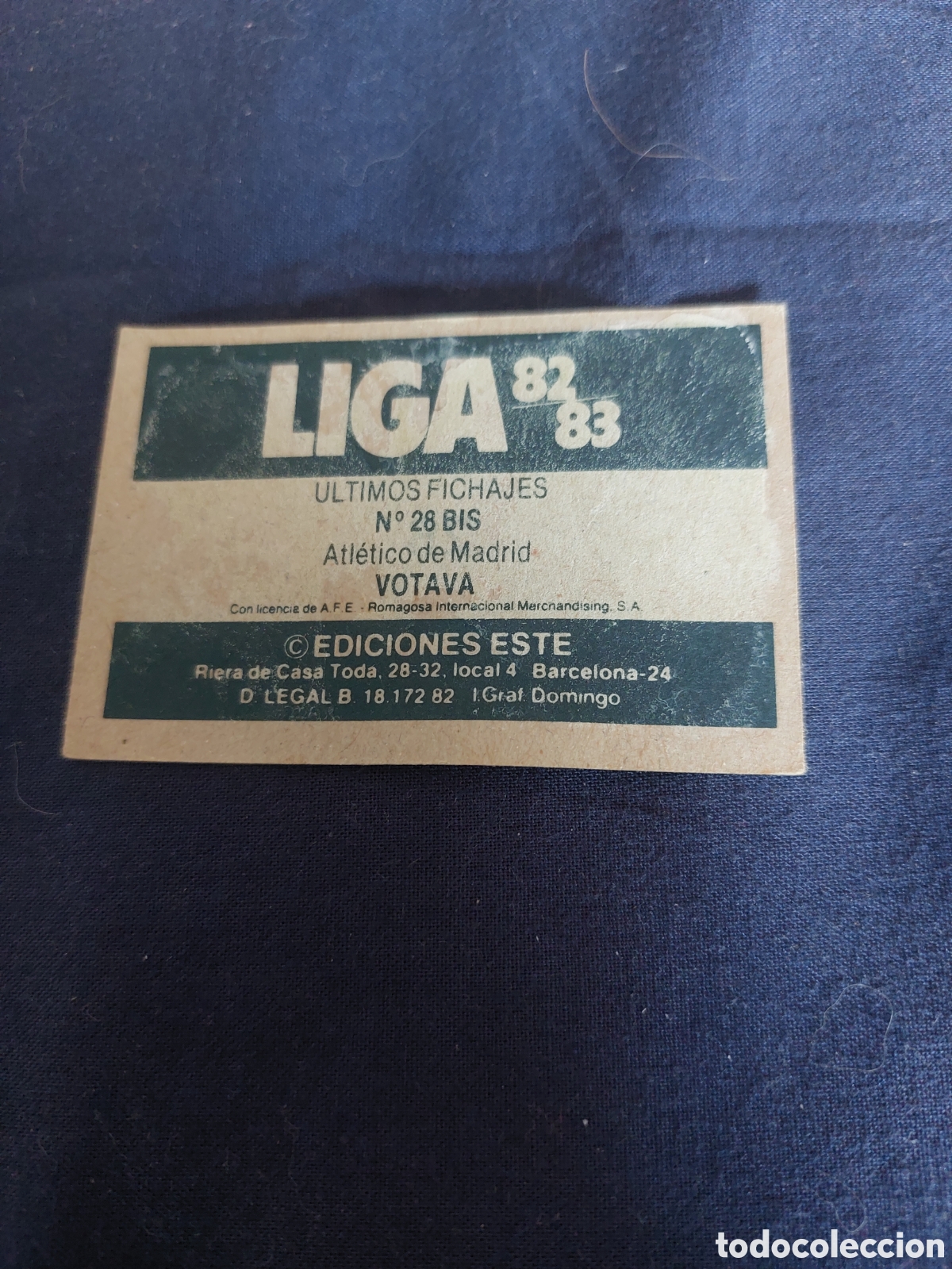 Cromos de f&uacute;tbol: Votava fichaje 28 bis at.madrid 82/83