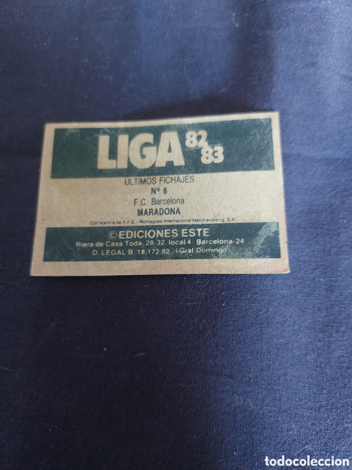Cromos de f&uacute;tbol: Maradona fichaje 6 Barcelona 82/83