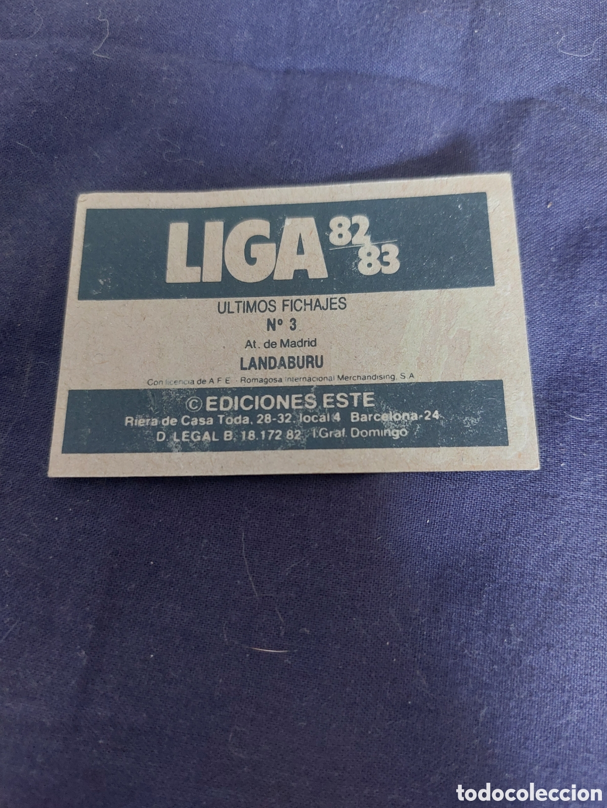 Football Stickers: Landaburu fichaje 3 atletico madrid 82/83