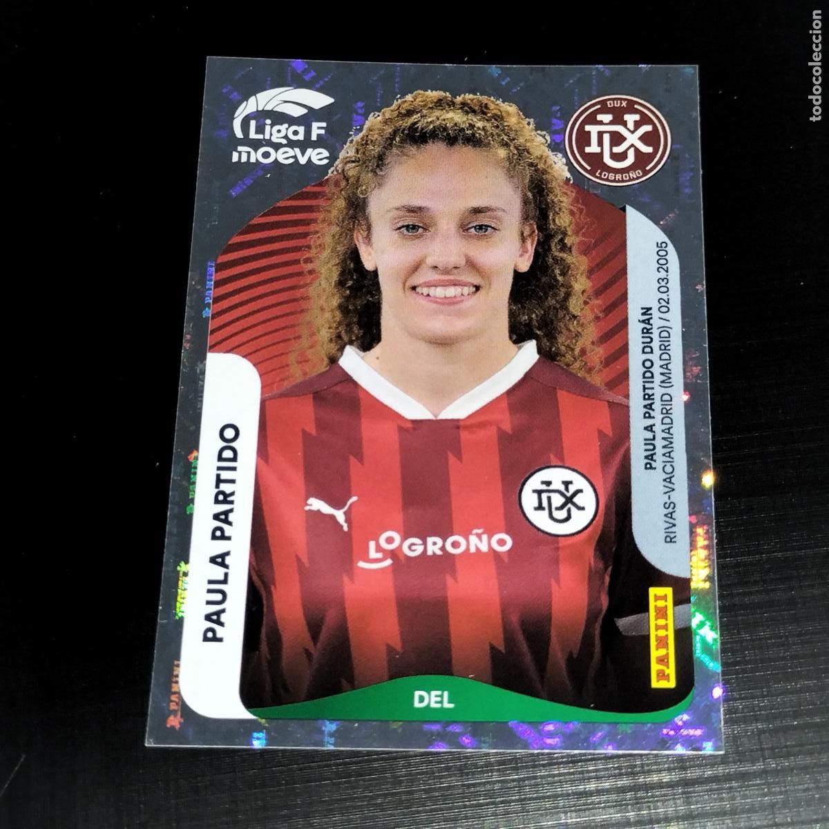 Cromos de f&uacute;tbol: 160 PAULA PARTIDO DUX LOGRO&Ntilde;O CROMOS LIGA F MOEVE FEMENINA PANINI 2025 2026 25 26