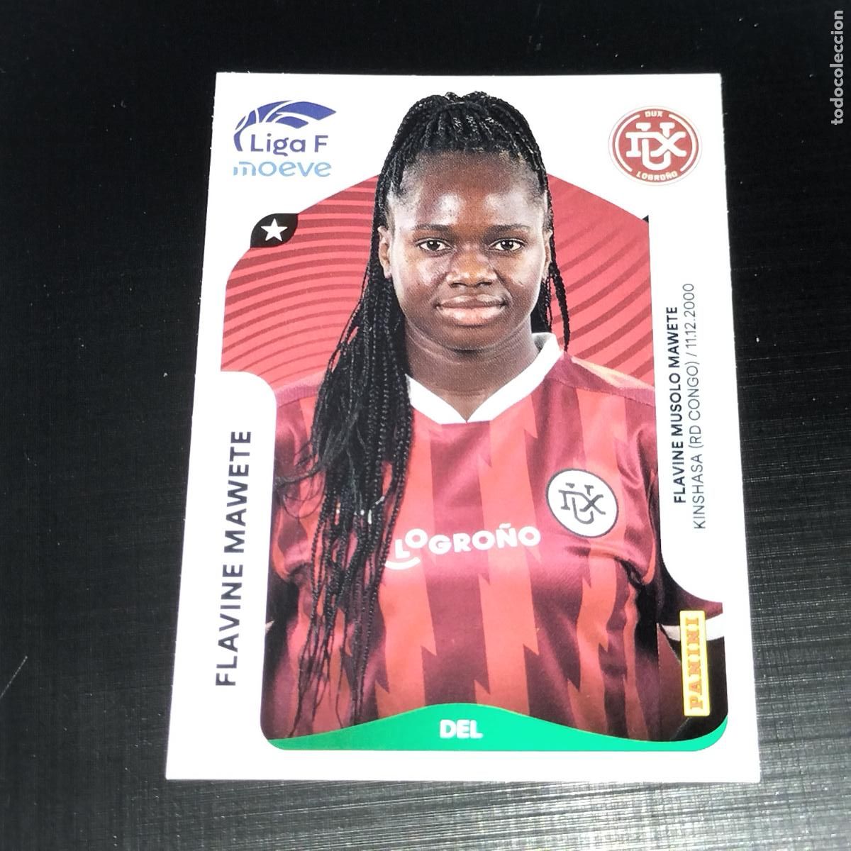 Cromos de f&uacute;tbol: 161 FLAVINE MAWETE DUX LOGRO&Ntilde;O CROMOS LIGA F MOEVE FEMENINA PANINI 2025 2026 25 26