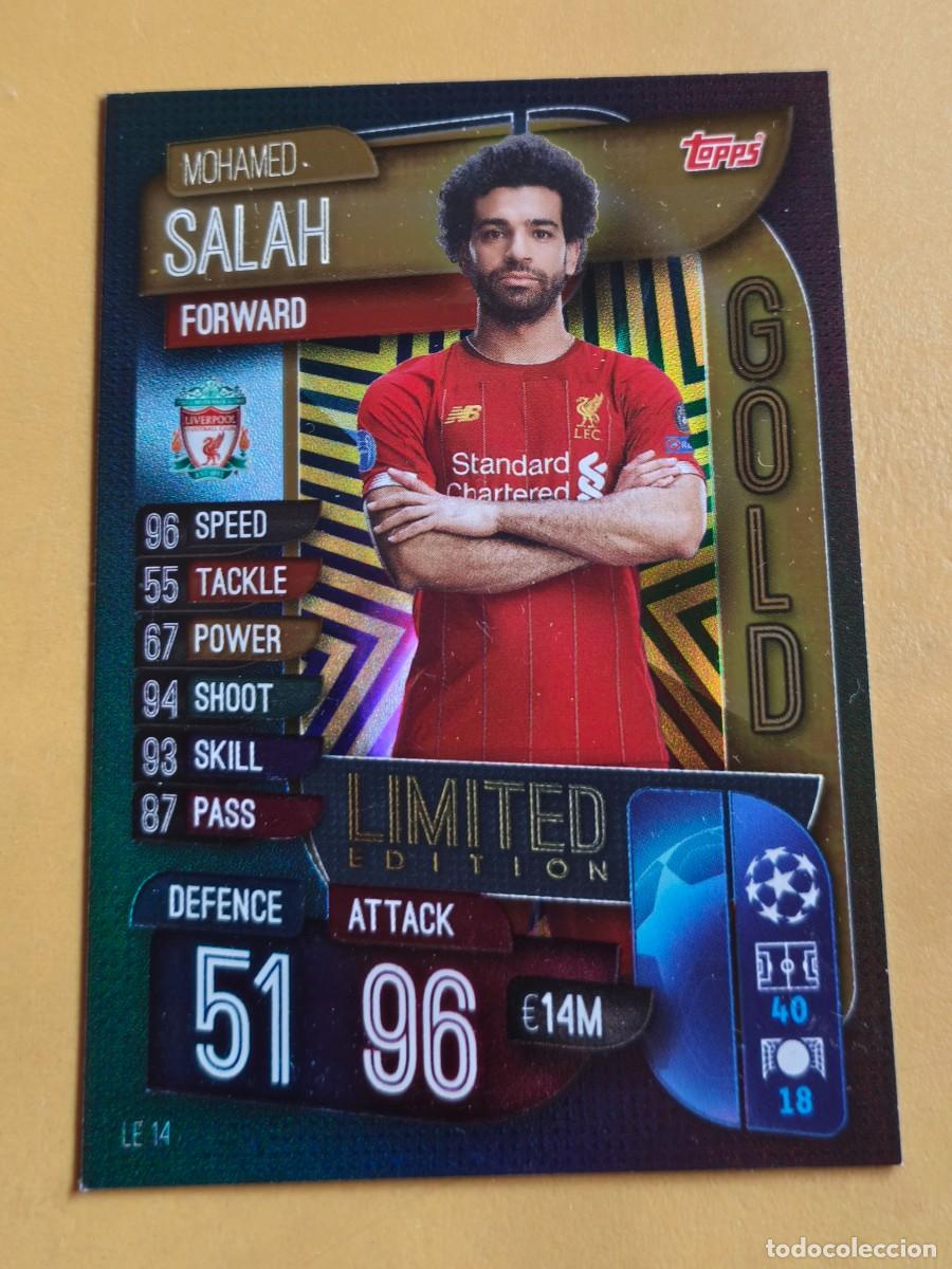 Cromos de f&uacute;tbol: salah, champions league 2019 20 limited edition gold topps match attax