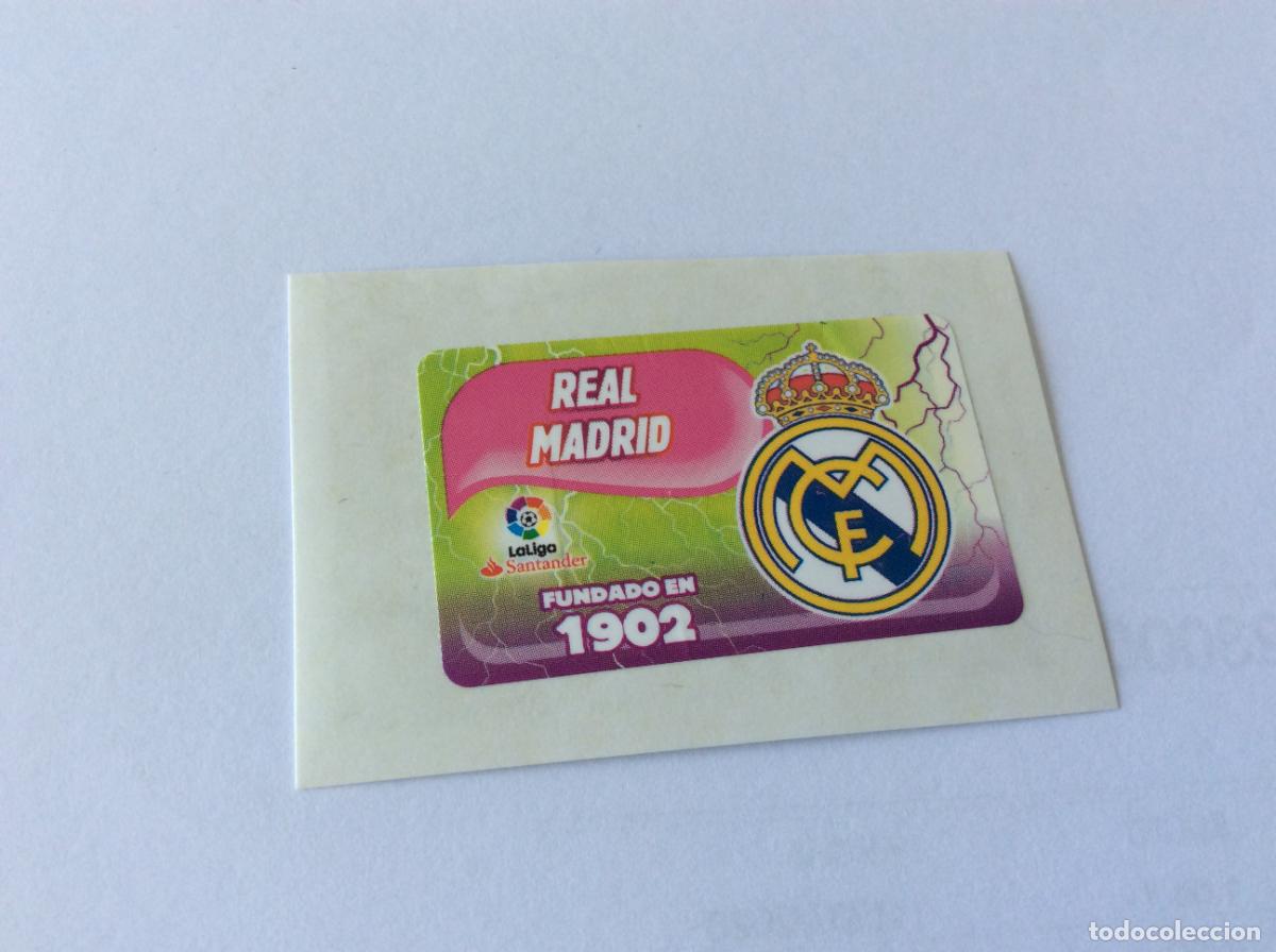 Cromos de f&uacute;tbol: Escudo Real Madrid Chicle Liga Este 2017 2018 17 18 Panini