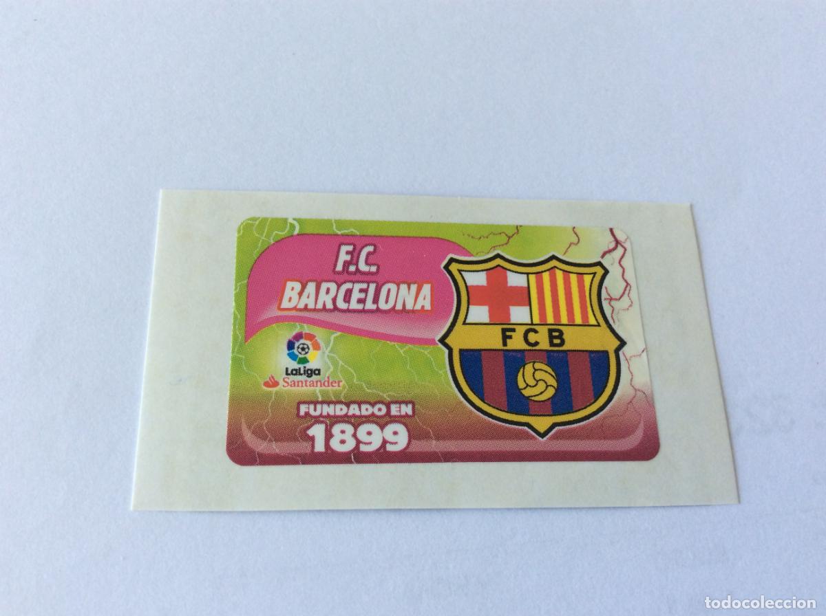 Cromos de f&uacute;tbol: Escudo FC Barcelona Chicle Liga Este 2017 2018 17 18 Panini