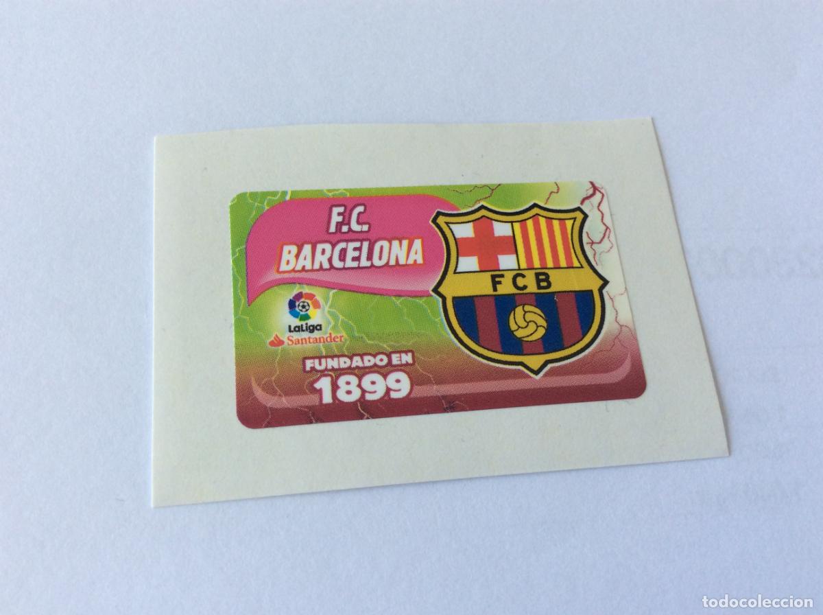 Cromos de f&uacute;tbol: Escudo FC Barcelona Chicle Liga Este 2017 2018 17 18 Panini