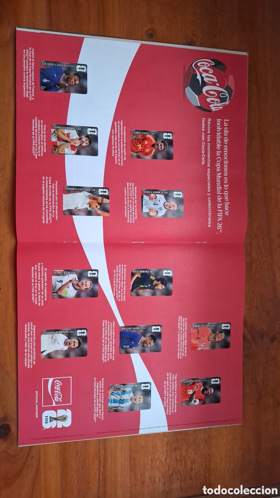 Fu&szlig;ball-Sticker: Colecci&oacute;n completa 12 cromos Coca-Cola mundial