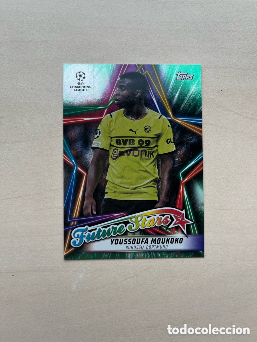 Cromos de f&uacute;tbol: Moukoko Future Stars Paralelo Jade Topps Flagship 2021-22 - Borussia Dortmund