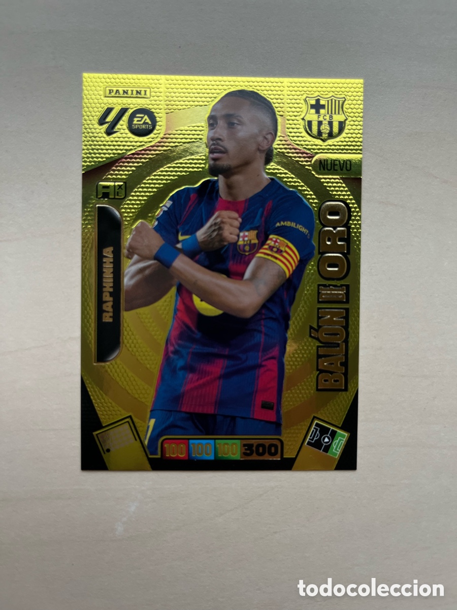 Cromos de f&uacute;tbol: Raphinha Nuevo Bal&oacute;n de Oro Adrenalyn XL 2025-26 - FC Barcelona
