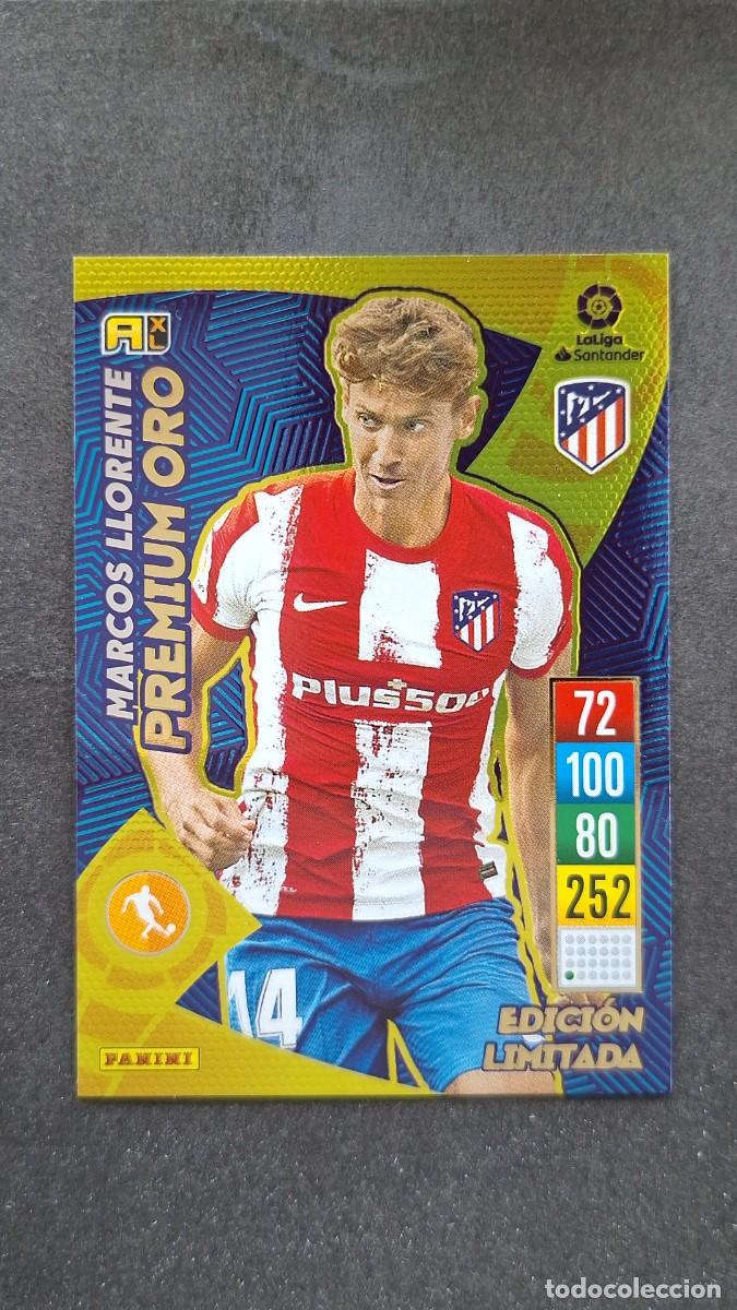Cromos de f&uacute;tbol: L1 MARCOS LLORENTE ATLETICO MADRID PREMIUM ORO EDICION LIMITADA PANINI ADRENALYN XL 2021 2022 21 22
