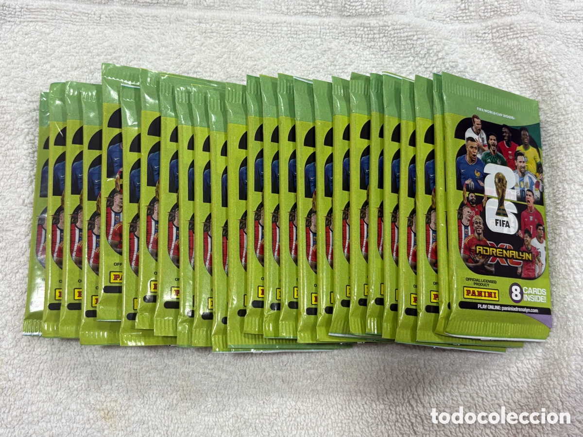 Cromos de f&uacute;tbol: 28 Sobres Panini Adrenalyn XL FIFA World Cup 2026 Mundial 26 Espa&ntilde;a