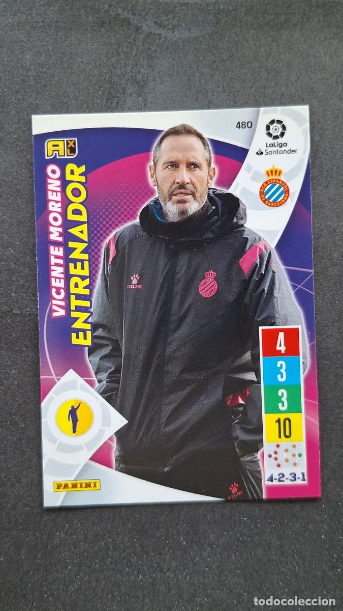 Cromos de f&uacute;tbol: L1 VICENTE MORENO ENTRENADOR R. C. D. ESPA&Ntilde;OL 480 PANINI ADRENALYN XL 2021 2022 21 22
