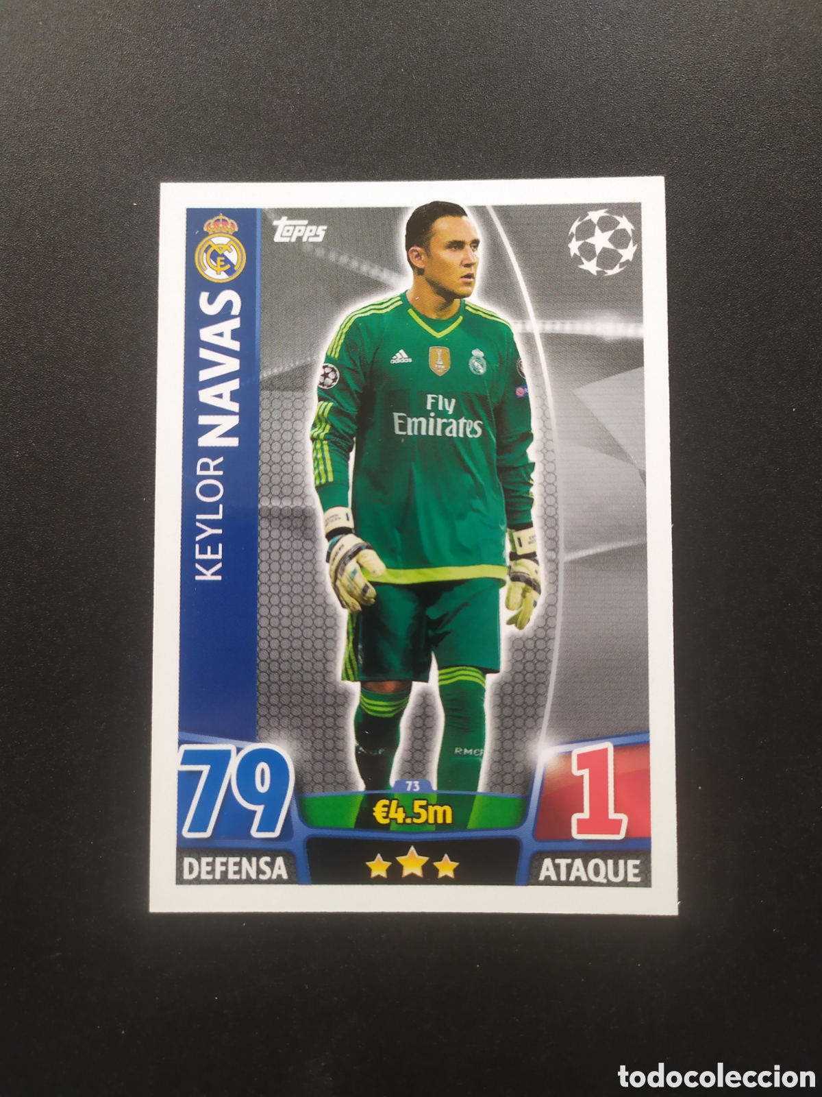 Cromos de f&uacute;tbol: UEFA Champions match attax topps 2015 2016 15 16 Keylor Navas n&deg; 73 Real Madrid