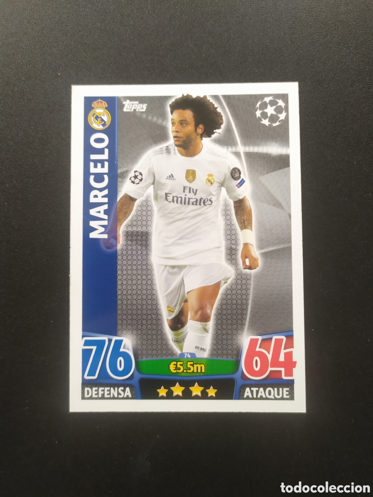 Cartes &agrave; collectionner de Football: UEFA Champions match attax topps 2015 2016 15 16 Marcelo n&deg; 74 Real Madrid