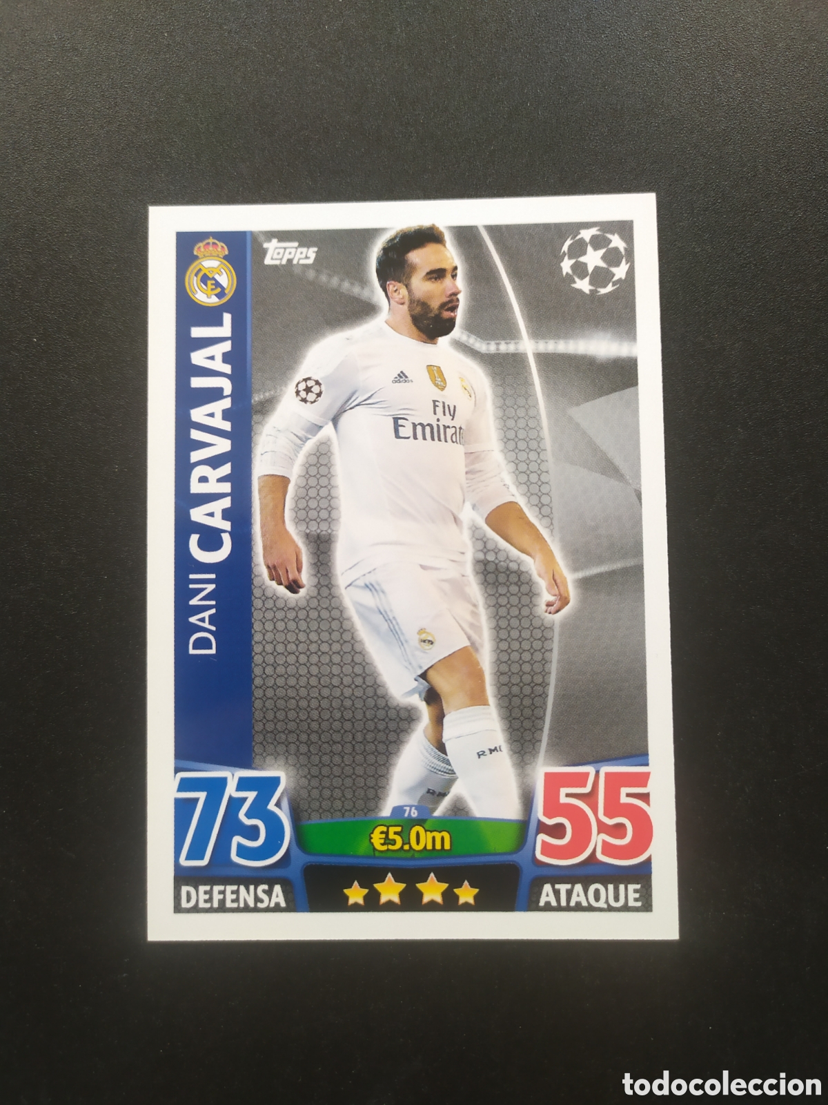 Cartes &agrave; collectionner de Football: UEFA Champions match attax topps 2015 2016 15 16 Carvajal n&deg; 76 Real Madrid