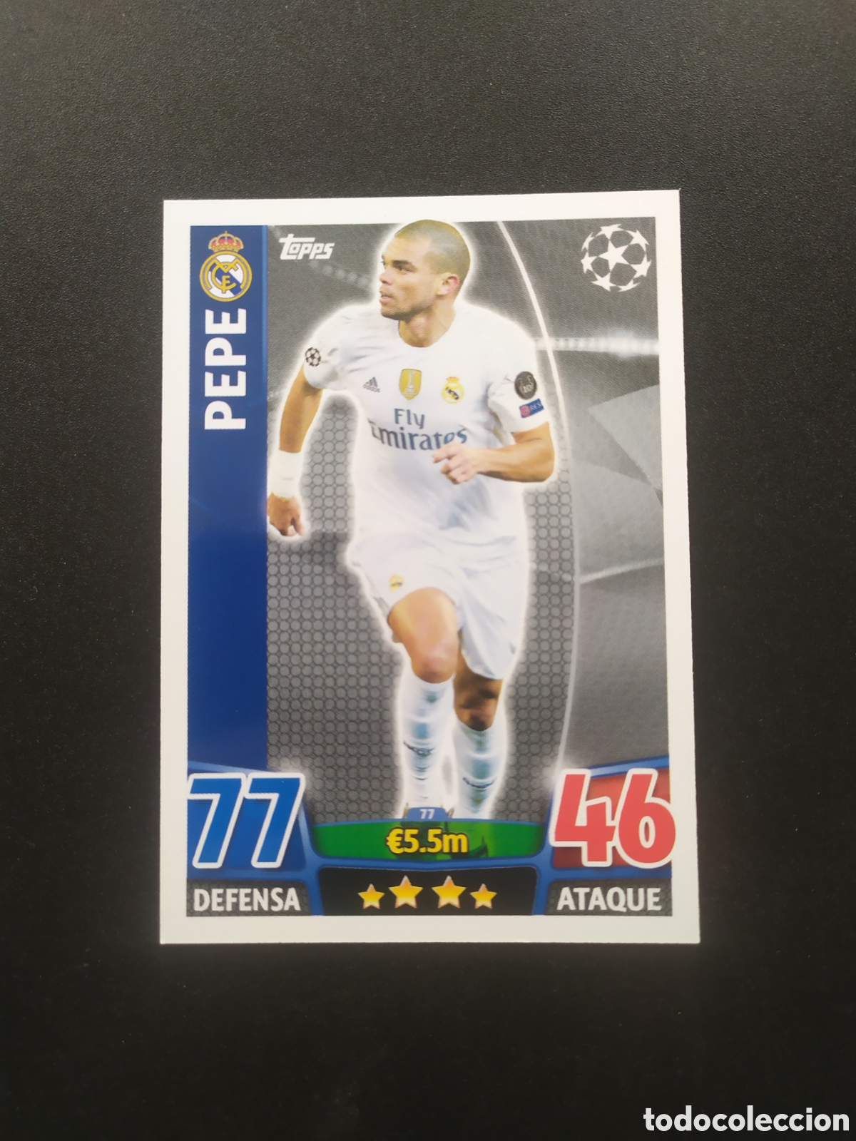 Cartes &agrave; collectionner de Football: UEFA Champions match attax topps 2015 2016 15 16 Pepe n&deg; 77 Real Madrid