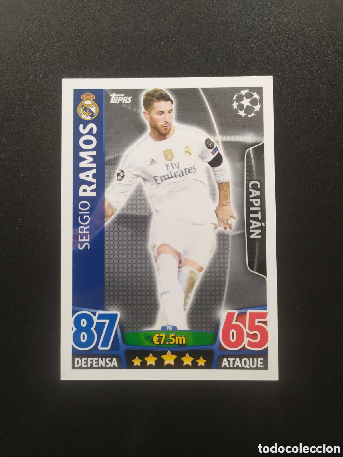 Cartes &agrave; collectionner de Football: UEFA Champions match attax topps 2015 2016 15 16 Sergio Ramos n&deg; 78 Real Madrid