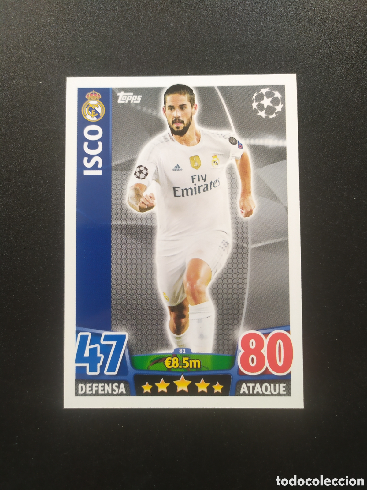 Football Stickers: UEFA Champions match attax topps 2015 2016 15 16 Isco n&deg; 81 Real Madrid