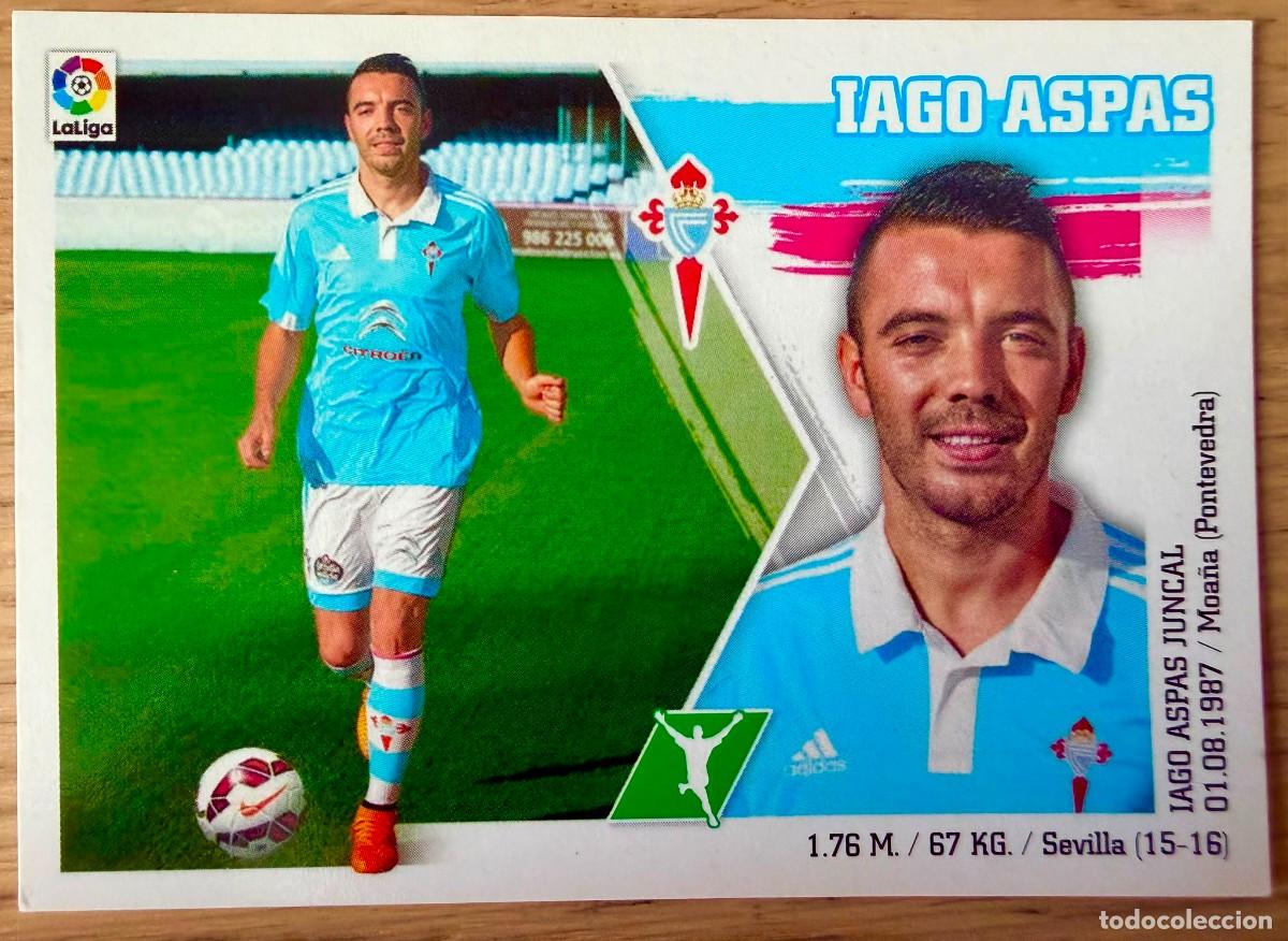 Cromos de f&uacute;tbol: 20 IAGO ASPAS CELTA VIGO 15 16 2015 2016 LIGA BBVA EDICIONES ESTE SIN PEGAR STICKER CROMOS
