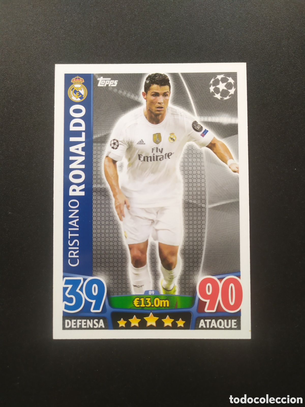 Figurine di Calcio: UEFA Champions match attax topps 2015 2016 15 16 Cristiano Ronaldo n&deg; 89 Real Madrid