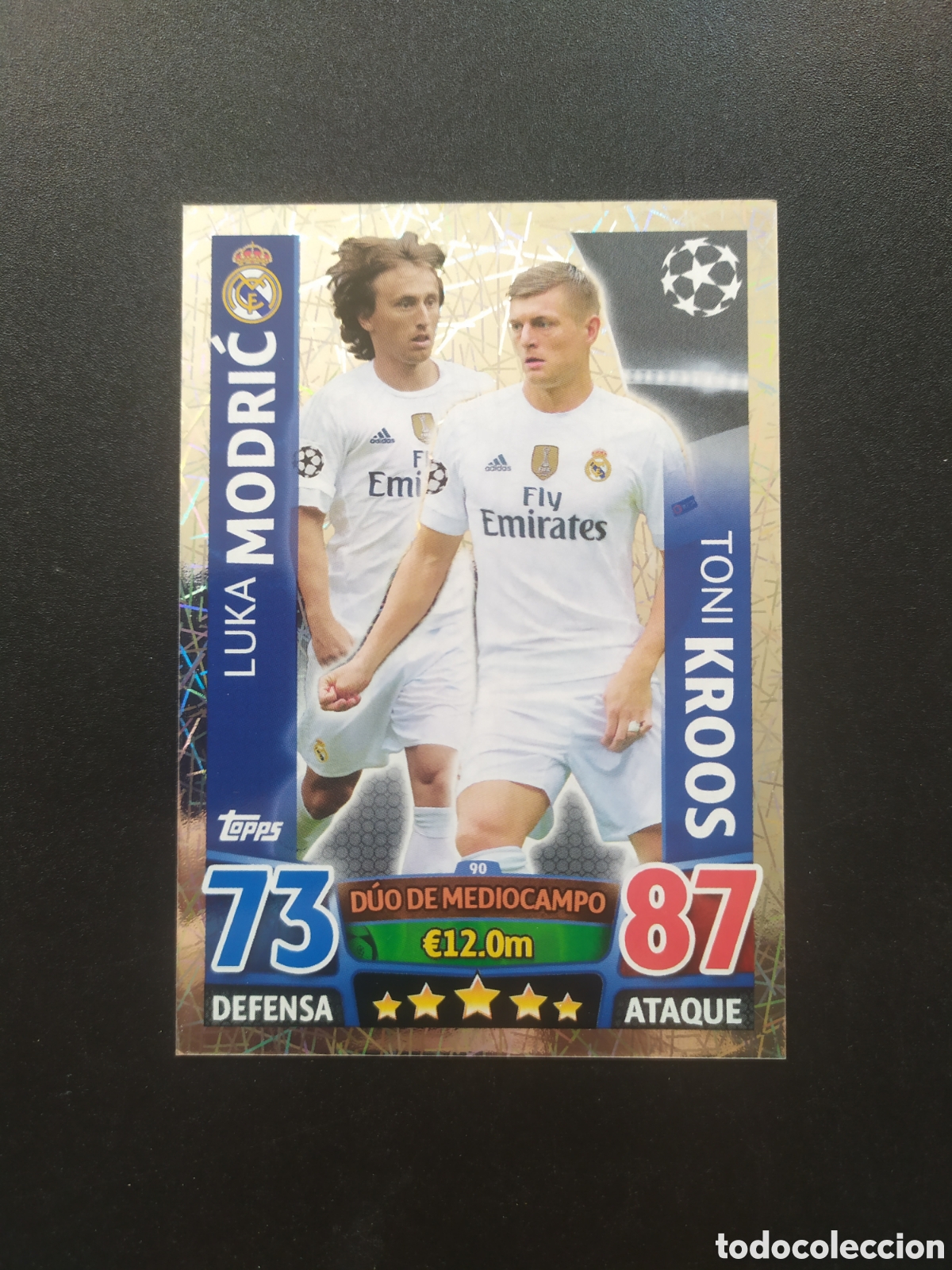 Figurine di Calcio: UEFA Champions match attax topps 2015 2016 15 16 Modric Kroos n&deg; 90 Real Madrid