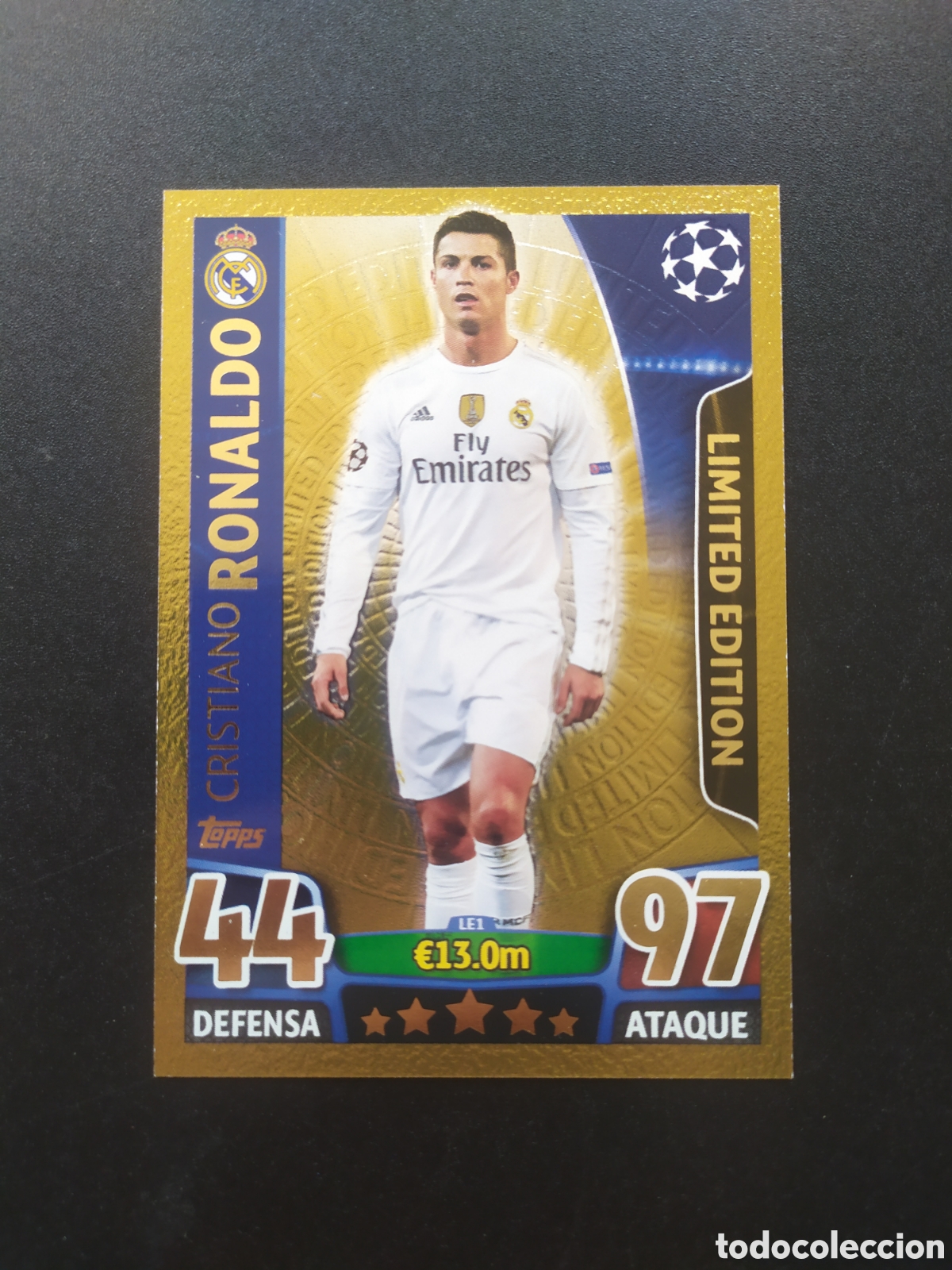 Cromos de f&uacute;tbol: UEFA Champions match attax topps 2015 2016 15 16 Cristiano Ronaldo limited edition Real Madrid