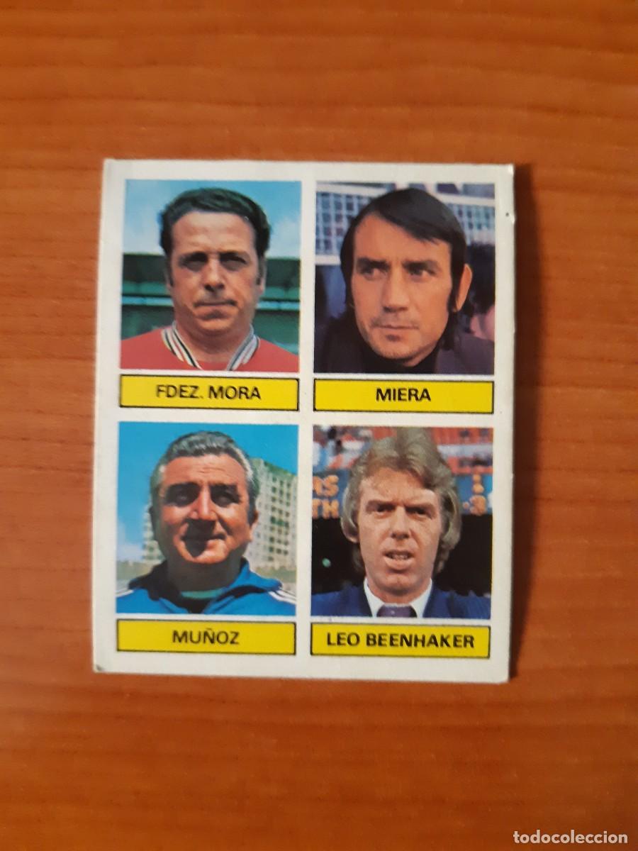 Cromos de f&uacute;tbol: Entrenadores Fdez. Mora- Miera- Mi&ntilde;oz- Beenhaker Liga 81-82 ESTE. Nunca pegado, sin pegar
