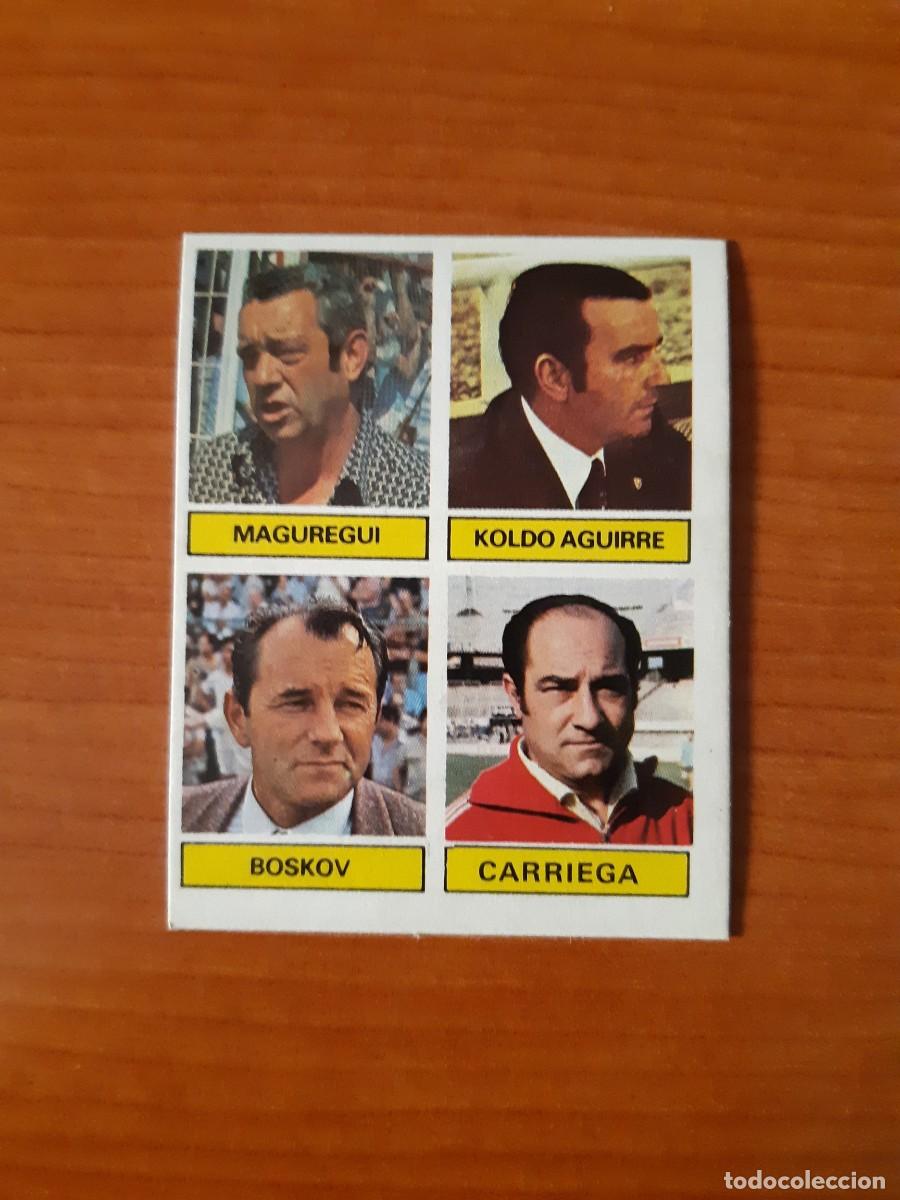 Football Stickers: Baja Entrenadores Maguregui- Aguirre- Boskov- Carriega Liga 81-82 ESTE. Nunca pegado, sin pegar