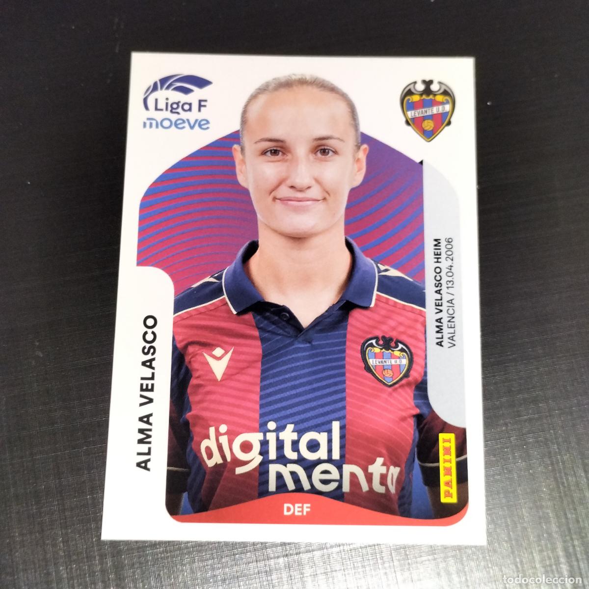 Cromos de f&uacute;tbol: 229 ALMA VELASCO LEVANTE CROMOS LIGA F MOEVE FEMENINA PANINI 2025 2026 25 26
