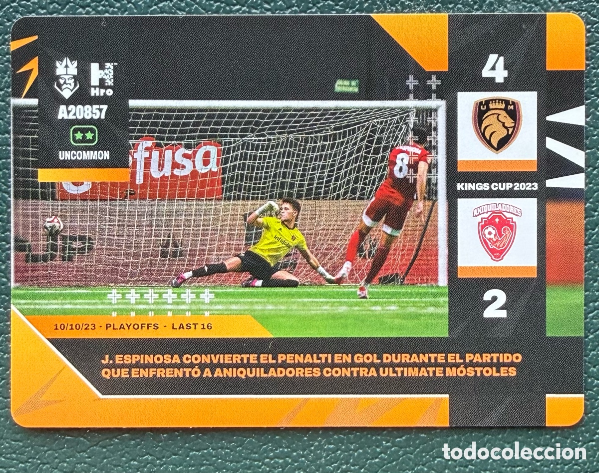Cromos de f&uacute;tbol: A20857 JAVIER ESPINOSA ANIQUILADORES FC MOMENTOS CLAVE FICHA ALBUM KINGS LEAGUE INFOJOBS 2024 KOLEX