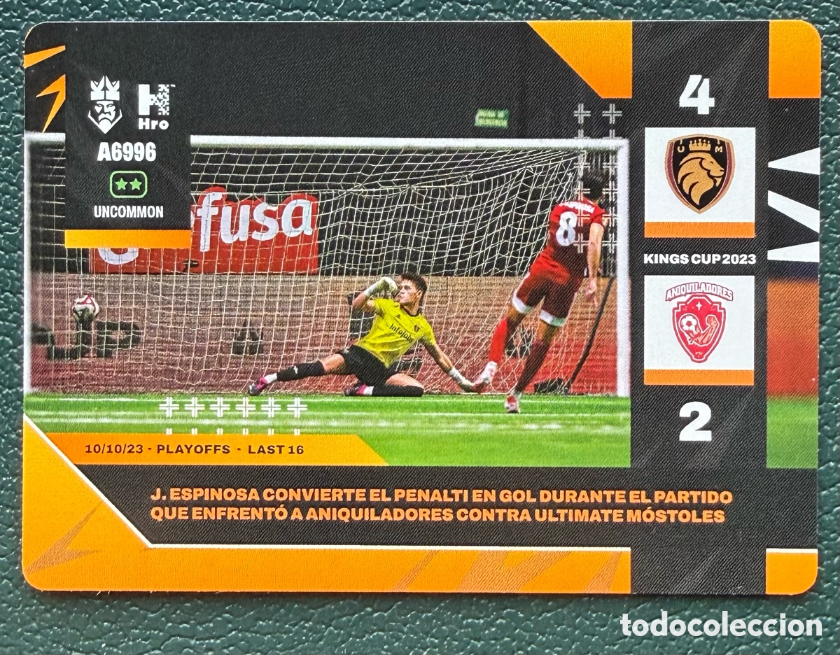 Cromos de f&uacute;tbol: A6996 JAVIER ESPINOSA ANIQUILADORES FC MOMENTOS CLAVE FICHA ALBUM KINGS LEAGUE INFOJOBS 2024 KOLEX