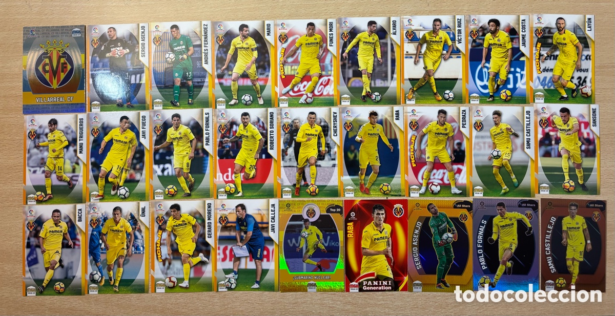 Cromos de f&uacute;tbol: 27 cromos Villarreal CF Megacracks 2018-19 con Fichajes y All Stars