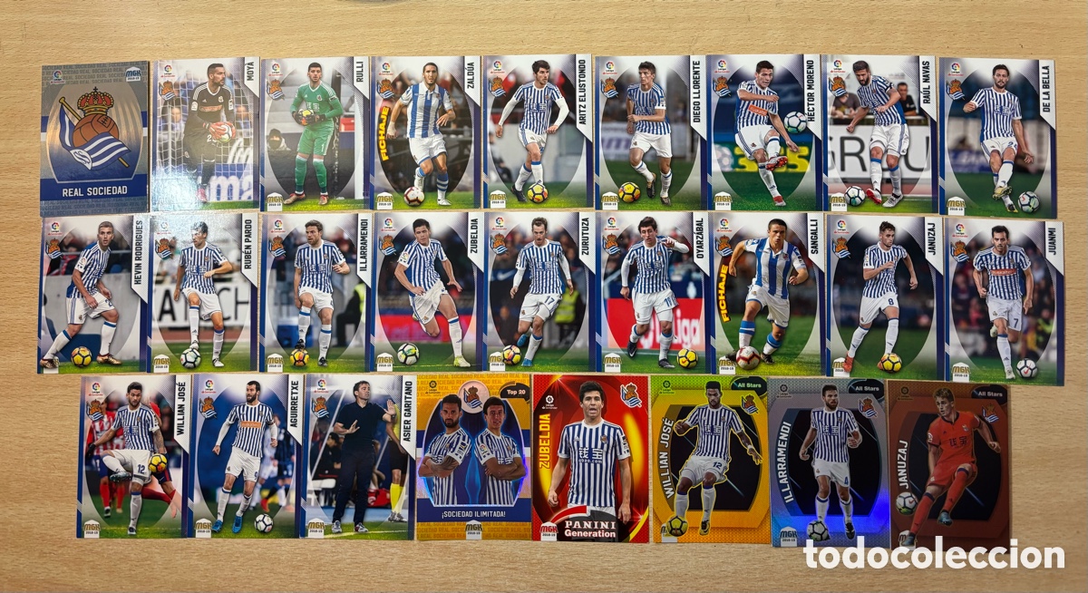 Football Stickers: 26 cromos Real Sociedad Megacracks 2018-19 con Fichajes y All Stars