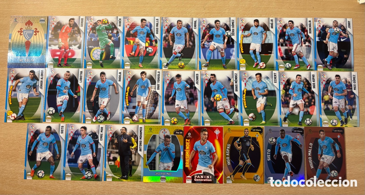 Cromos de f&uacute;tbol: 26 cromos RC Celta de Vigo Megacracks 2018-19 con fichajes y All Stars