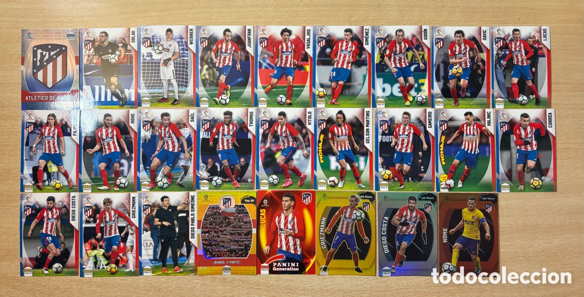 Cromos de f&uacute;tbol: 26 cromos Atl&eacute;tico de Madrid Megacracks 2018-19 con fichajes y All Stars