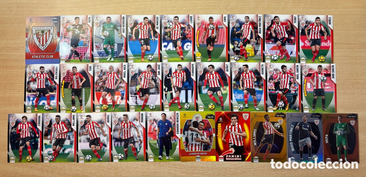 Cromos de f&uacute;tbol: 28 cromos Athletic Club de Bilbao Megacracks 2018-19 con fichajes y All Stars
