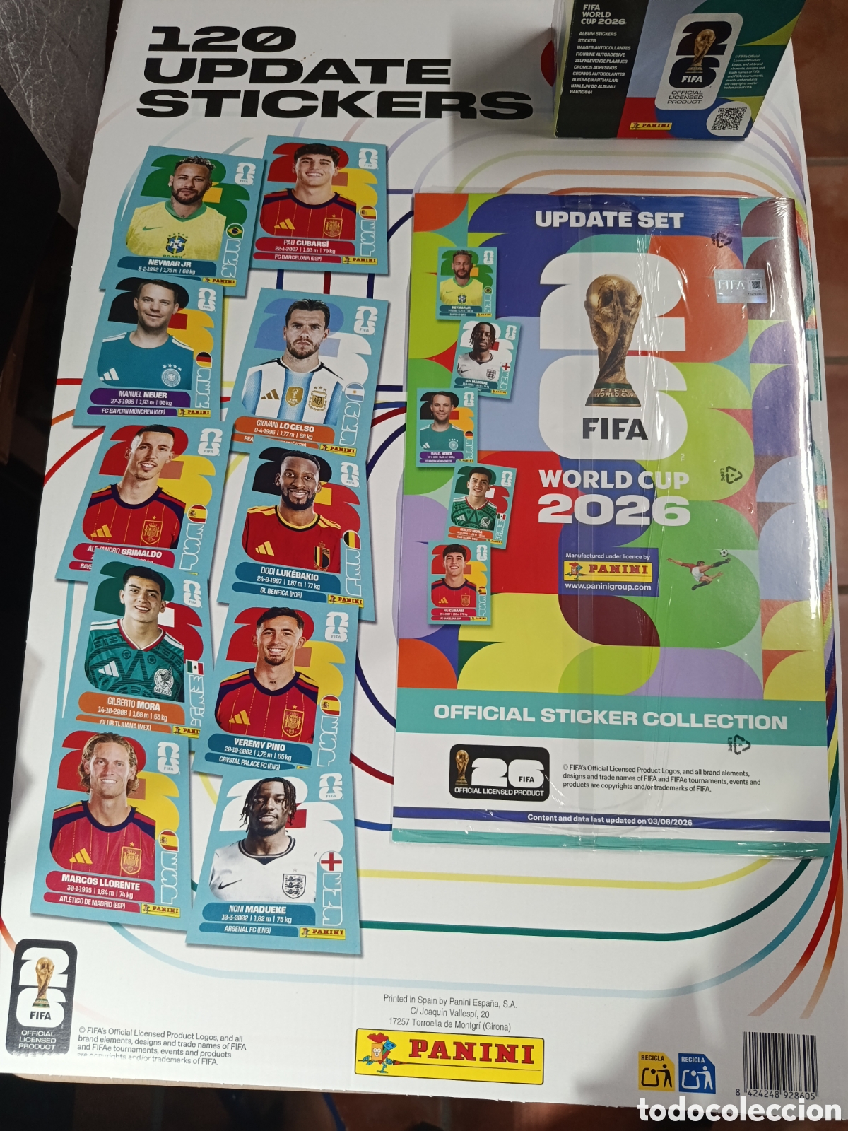 Football Stickers: SET ACTUALIZACION 120 CROMOS MUNDIAL FIFA 2026 PANINI