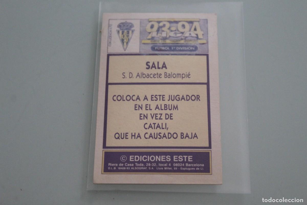 Cromos de f&uacute;tbol: ESTE 93 94 SALA ERROR TRASERA ESCUDO COLOCA RECUPERADO DE &Aacute;LBUM