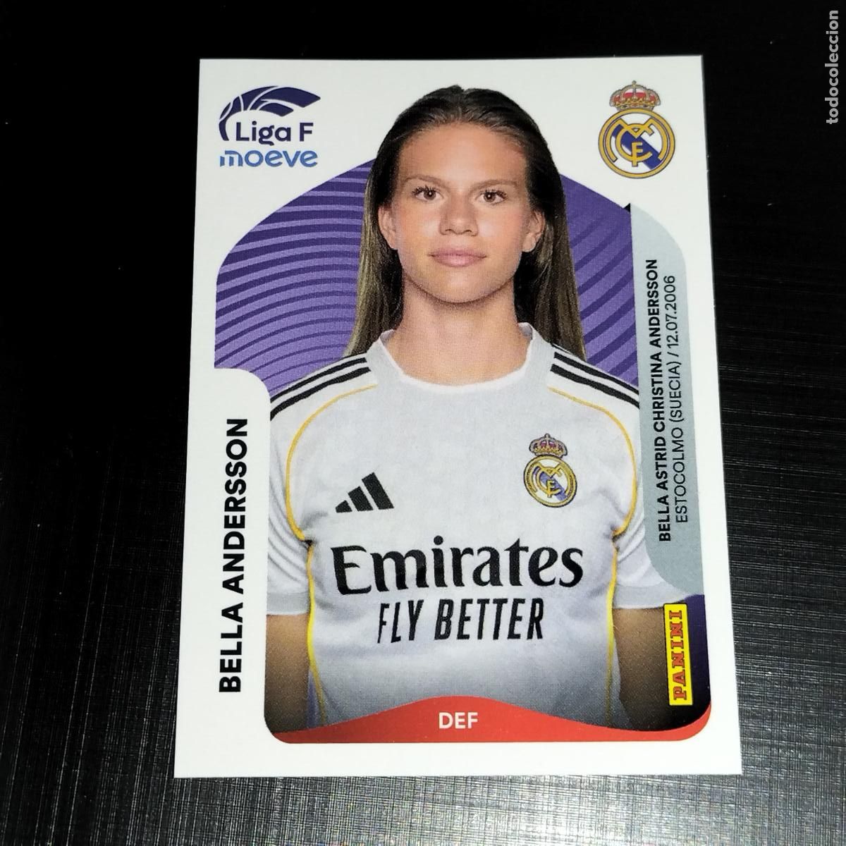 Cromos de f&uacute;tbol: 267 B BELLA ANDERSSON REAL MADRID CROMOS LIGA F MOEVE FEMENINA PANINI 2025 2026 25 26