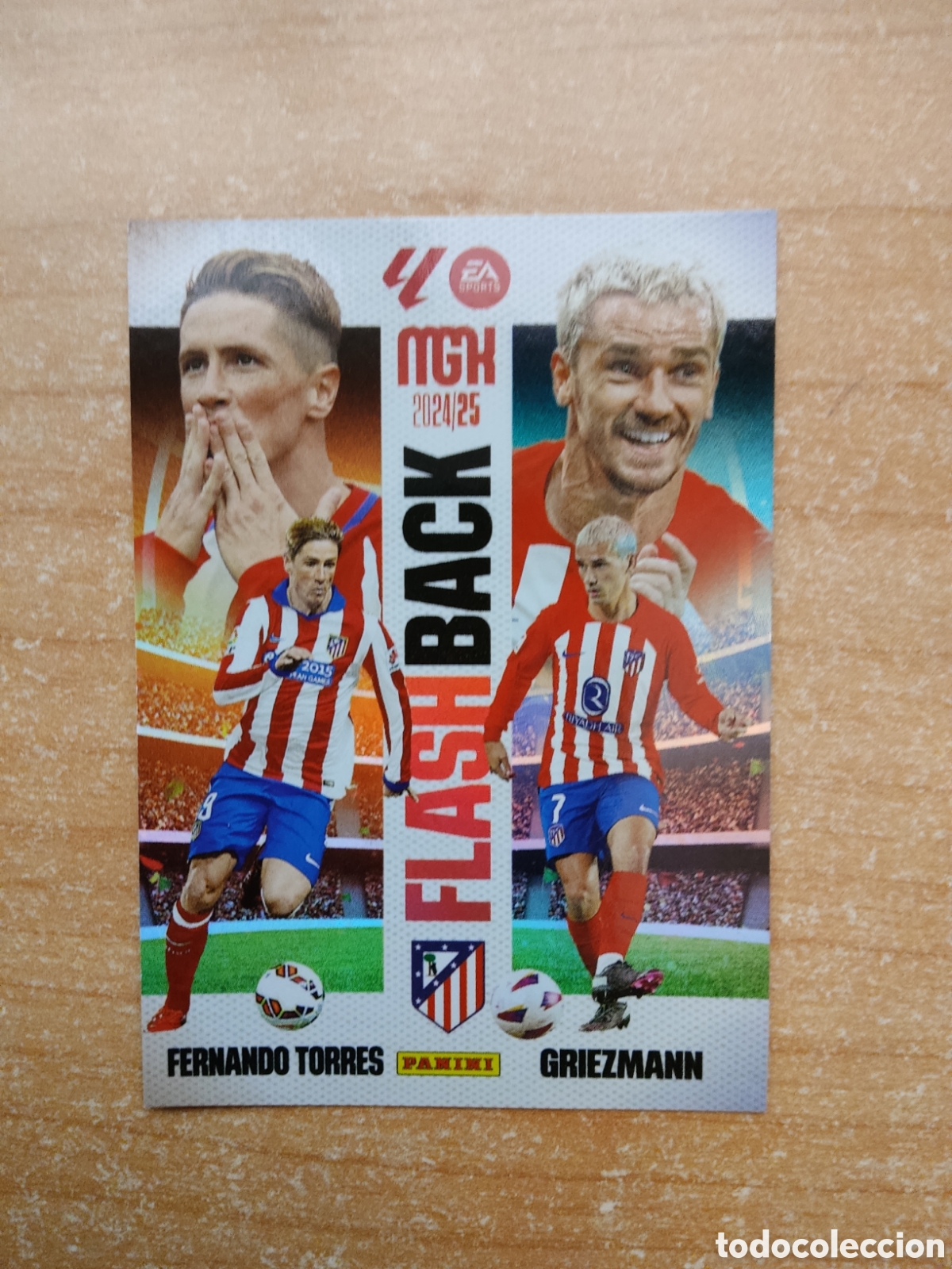 Cromos de f&uacute;tbol: 426 FERNANDO TORRES Y GRIEZMANN ATLETICO MADRID FLASHBACK MEGACRACKS 2024 2025