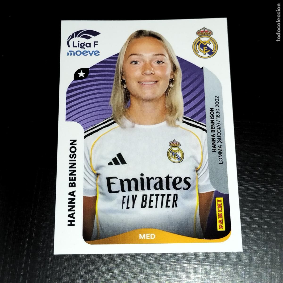 Cromos de f&uacute;tbol: 272 B HANNA BENNISON REAL MADRID CROMOS LIGA F MOEVE FEMENINA PANINI 2025 2026 25 26