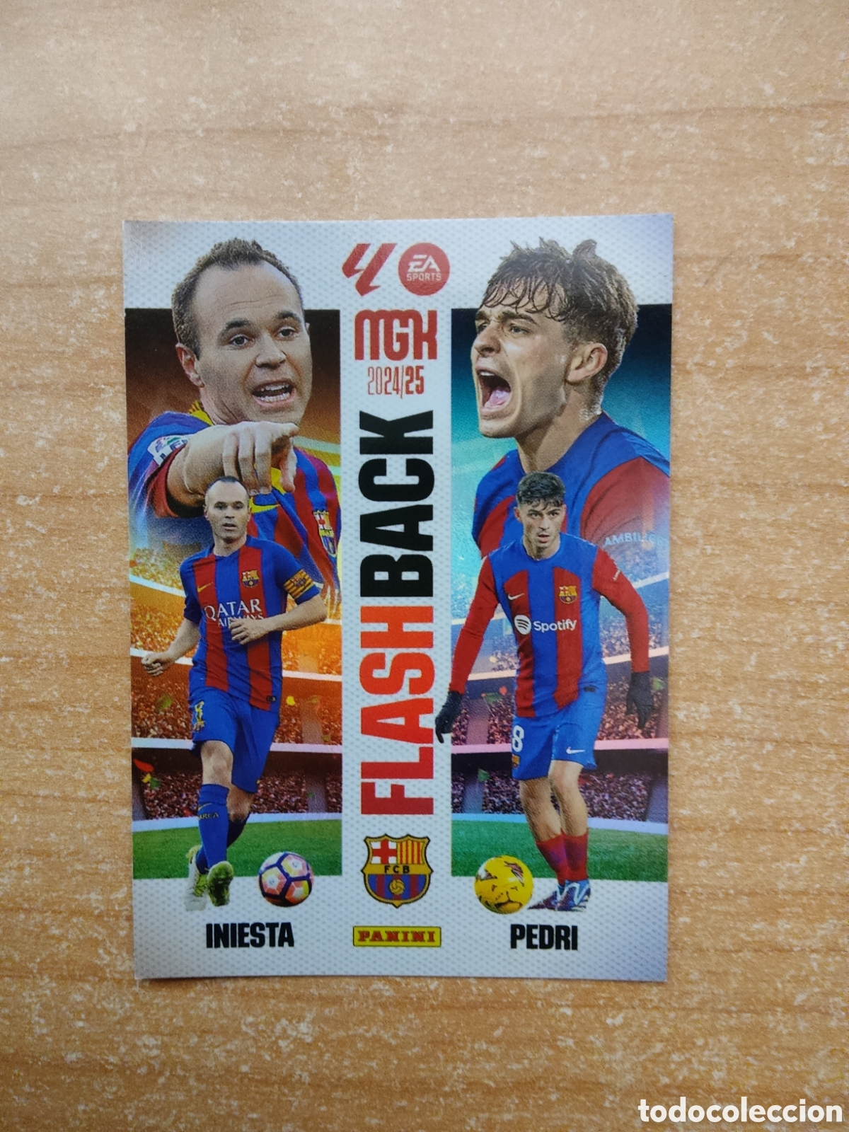 Cromos de f&uacute;tbol: 427 INIESTA Y PEDRI BARCELONA FLASHBACK MEGACRACKS 2024 2025