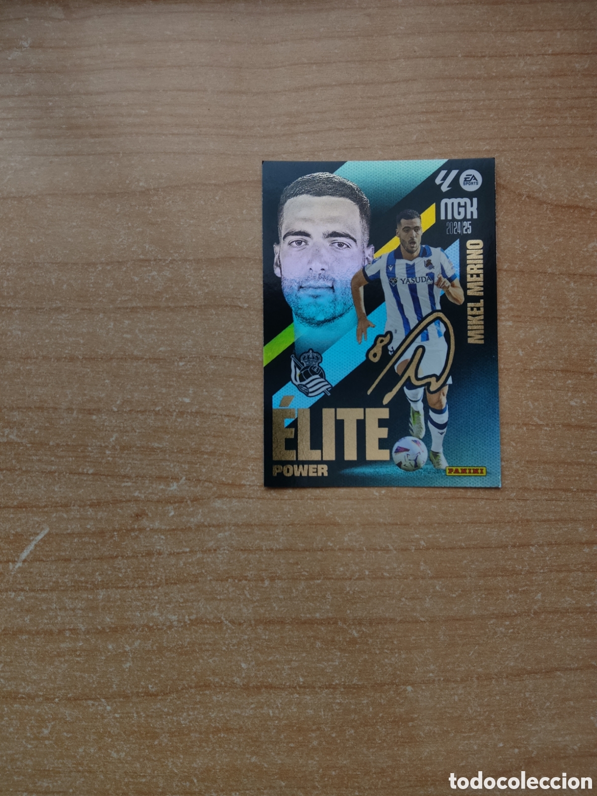 Cromos de f&uacute;tbol: 9 MIKEL MERINO ELITE POWER REAL SOCIEDAD MEGACRACKS 2024 2025