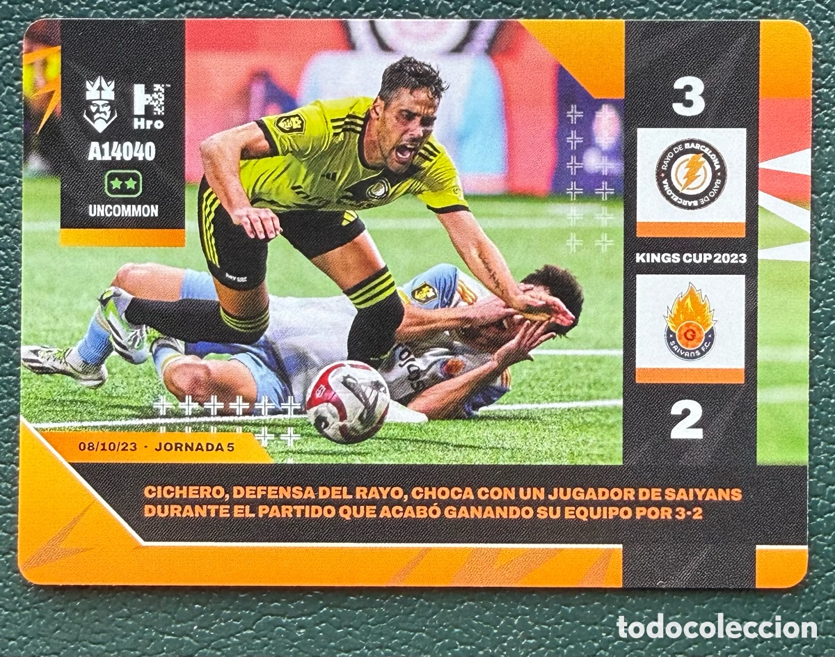 Cromos de f&uacute;tbol: A14040 GABRIEL CICHERO RAYO DE BARCELONA MOMENTOS CLAVE FICHA ALBUM KINGS LEAGUE INFOJOBS 2024 KOLEX