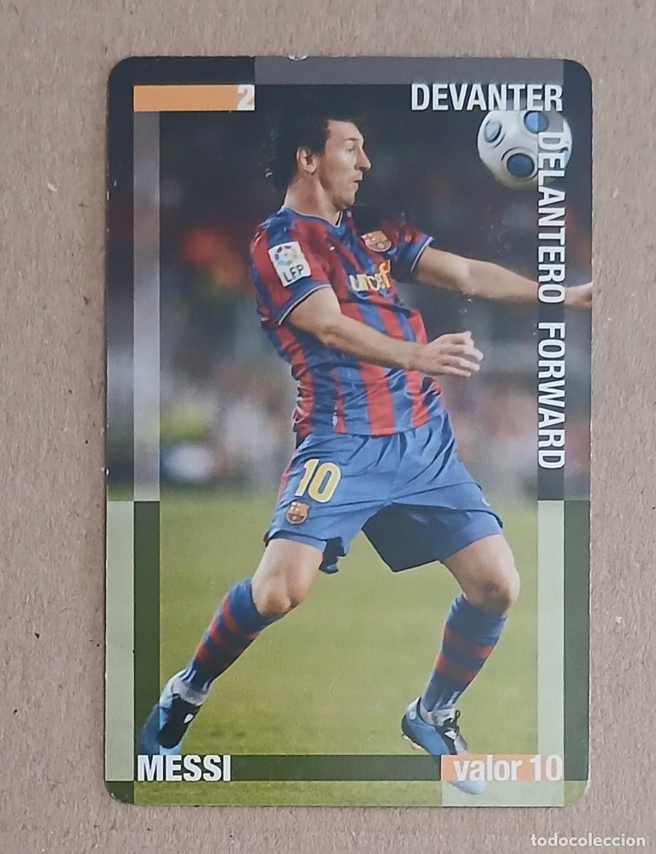 Cromos de f&uacute;tbol: CROMO CARTA DE MESSI BARCELONA PRODUCTO OFICIAL. Buen estado.